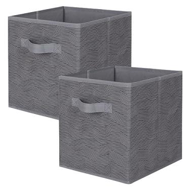 Imagem de ShellKingdom Caixas de Armazenamento, Cubos de Armazenamento de Tecido Dobráveis e Gaveta Organizadora de Armazenamento de Tecido para Armário e Armazenamento de Brinquedos, Pacote (2)