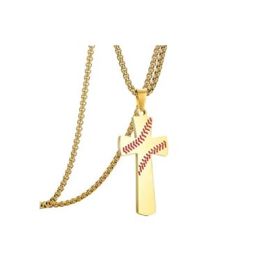 Imagem de Colar para homens, filho, namorado, corrente de aço inoxidável, pingente, esportes, atletas, joias, presentes, Aço inoxidável, Sem Pedra Preciosa