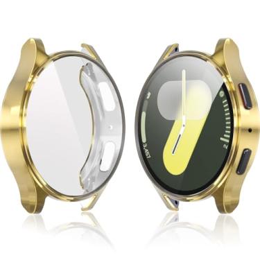 Imagem de Capa protetora de tela compatível com Samsung Galaxy Watch 7 de 44 mm, tela protetora HD de 44 mm + capa amortecedora de TPU macio, capa elegante para Samsung Watch S7, acessórios de pulseira - 44 mm