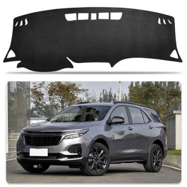 Imagem de LANZMYAN Capa de painel para Chevy Chevrolet Equinox 2018-2024 (sem modelos HUD), capa antiderrapante para painel de carro, blocos de tapete, protetor de raios UV, acessórios internos