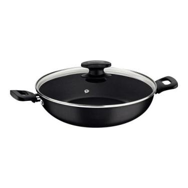 Imagem de Panela Wok Antiaderente 3,3l Com Tampa Loreto Tramontina, Preto