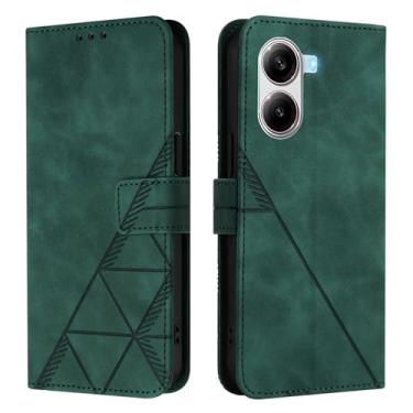 Imagem de Asdsinfor Capa flip para Poco X7 Pro 5G couro sintético carteira coldre com suporte para cartões fecho magnético à prova de choque Folio Protect Cover para Xiaomi Poco X7 Pro. Verde YBS