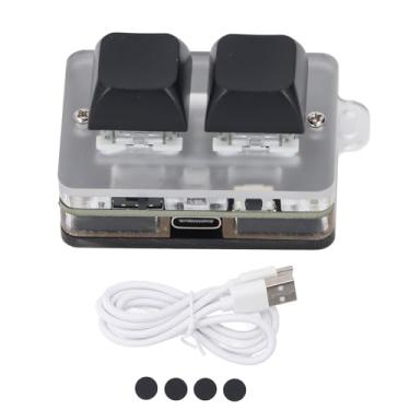 Imagem de 2 Teclas de Teclas, Copie o Teclado Pasta Suporte de Programação Macro e Software Blue Switch Teclado Personalizado Com Luz RGB, Conexão BT Tipo C Uma Mão de um Teclado Mecânico