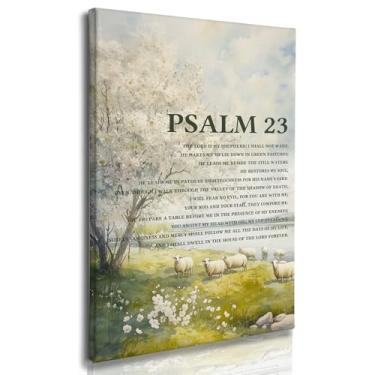 Imagem de Nitelat Arte de parede do Salmo 23, o Senhor é Meu Pastor Verso da Bíblia Cristã Decoração de Parede em Tela para Escritório Doméstico Igreja, Decoração de Parede Religiosa, Imagens de Tela de