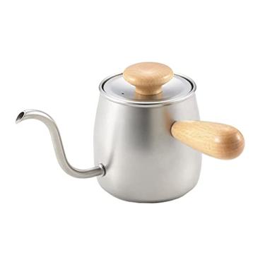 Imagem de Miyazaki Servidor de café com gotejamento único, padrão para gotejamento manual de café, pescoço de ganso e bico de fluxo, faia branca