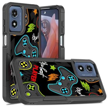 Imagem de Candykisscase Para Moto G Power, o melhor padrão de videogame de jogador, absorção de choque, PC rígido e capa protetora de camada dupla híbrida de silicone interno para Moto G Stylus 5G (Moto G Play