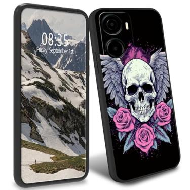 Imagem de Capa TPU para Cricket Magic 2 5G 2024 U655AC/ATT Propel 2 5G U655AA Slim Black Soft TPU Capa de proteção de corpo inteiro à prova de choque para Cricket Magic 2 5G /Propel 2 5G, caveira com asas e