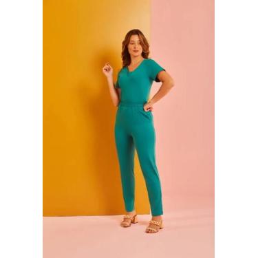 Imagem de Scrub Feminino Lilian Verde Jade Fardamento Uniforme Hospitalar Clínic