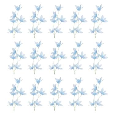 Imagem de PATIKIL Coroa de flores falsas de orquídeas, 15 peças para arranjos de flores artificiais, coroa de cabelo para velas flutuantes, vaso para decoração de casa e casamento, azul