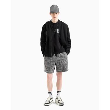 Imagem de A|X ARMANI EXCHANGE Moletom masculino monocromático retangular A|x logotipo