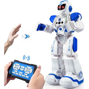 Imagem de Robô de controle remoto para crianças rc Robô Inteligente Programável Brinquedos robôs com dança, canto, olhos de led, kit robô de sensoriamento de ge