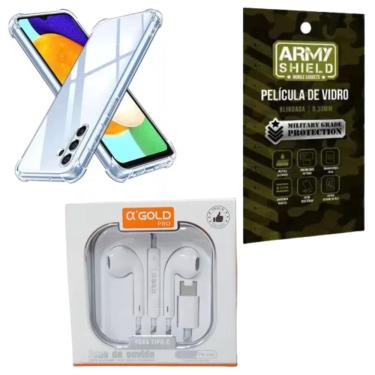 Imagem de Capa Capinha Para Galaxy A05 + Fone Tipo-C + Pelicula