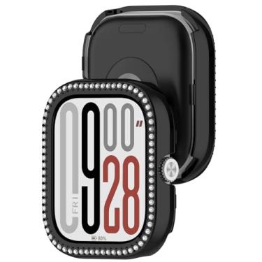 Imagem de AWADUO Compatível com Redmi Watch 5/5 eSIM/4 Capa protetora para Smartwatch Substituir PC Capa Protetora Diamante Sintético Decoração Acessórios de Relógio