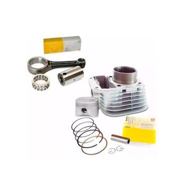 Imagem de kit cilindro pistao aneis e biela titan 2002 ate fan 125 08 - METAL LE