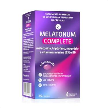Imagem de Suplemento Melatonum Complete 30 Caps Zero Açucar - Melatonina + Triptofano + Magnésio + Vitaminas Niacina B3 e B6