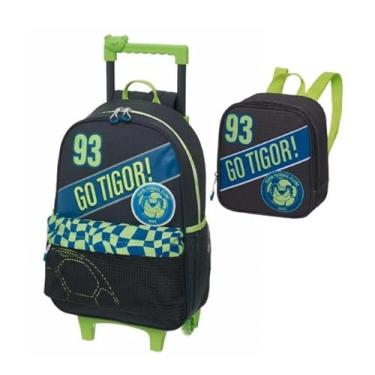 Imagem de KIT ESCOLAR TIGOR T.TIGRE F.C: BOLSA CARRINHO C/ALÇA, LANCHEIRA, ESTOJO DUPLO E GARRAFA 100% ORIGINAL