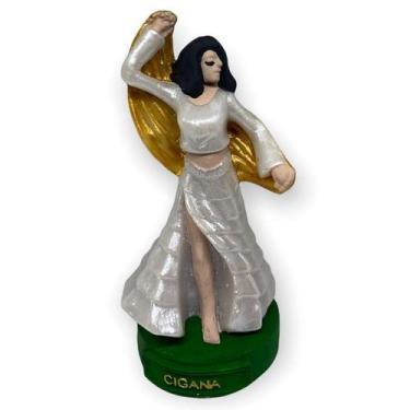 Imagem de Escultura Cigana Branca  11 cm em Resina - Lua Mística - 100% Original