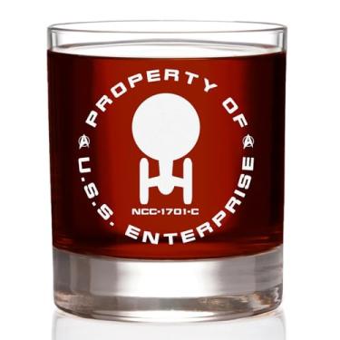 Imagem de Presente Star Trek: The Next Generation "Property Of U.S.S. Enterprise" Rocks Glass Edição Especial no Universo Linha Clássica Premium Gravado Inclui Um Copo - 325 ml