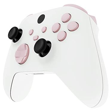 Imagem de eXtremeRate Conjunto completo de botões personalizados sem impressão de letras para controle Xbox Series X/S, acessórios rosa flores de cerejeira aciona botões Dpad ABXY para Xbox Series X/S, controle Xbox Core