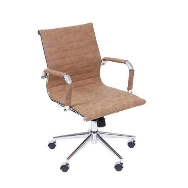 Imagem de Cadeira de Escritório Diretor Retrô com Rodizio Caramelo - Or Design