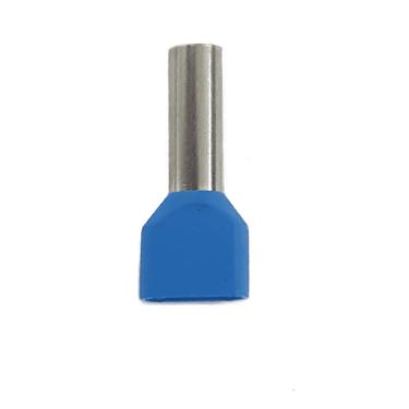 Imagem de Terminal Pré-isolado Pino Tubular Duplo 2,5mm² - Azul - 50 Unidades