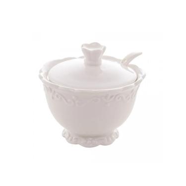 Imagem de Açucareiro Em Porcelana Alto Relevo Branco 200ml Wolff