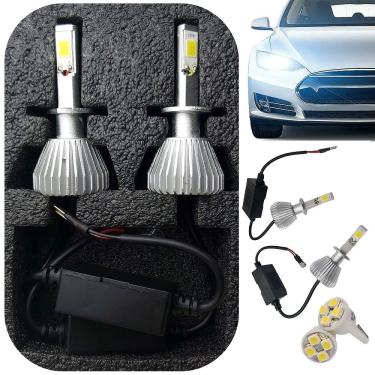 Imagem de Kit Lâmpada Farol Carro Led Headlight 2d 60w 6k 3200 Lm H1
