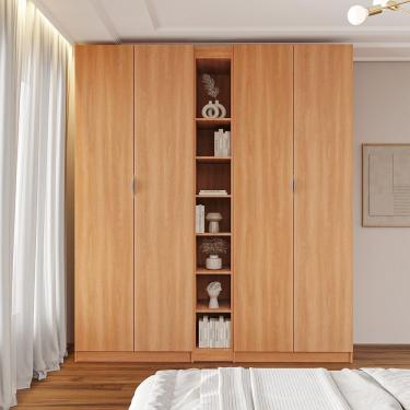 Imagem de Guarda Roupa Modulado 4 Portas 3 Peças Hera Cabecasa Louro Cinza