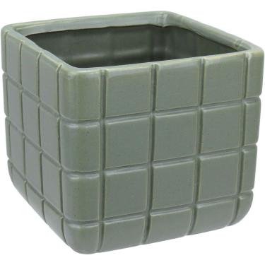 Imagem de Vaso Decorativo Enfeite Casa Aparador Home&co Cerâmica 13x15x15cm Verde