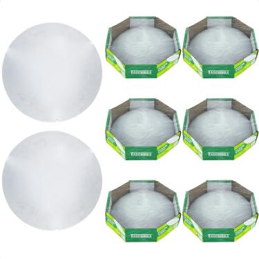 Imagem de Kit 8 Plafon Taschibra Jurerê 25cm Redondo Branco E27 Bivolt