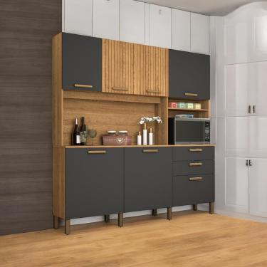 Imagem de Cozinha Minimalista 07 Portas Gold Freijó E Grafite