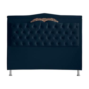 Imagem de Cabeceira Para Cama Box Barcelona Queen Madeira De Eucalipto Suede Amarelo Do Lar Móvei...
