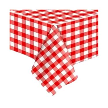 Imagem de Toalha de Mesa Metalizada Xadrez Decoração Festa Junina (Vermelho)