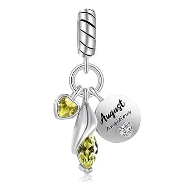 Imagem de QeenseKc Pingente de aniversário de 12 lágrimas com pedra do mês de nascimento para presente de pulseira Pandora para ela, Base