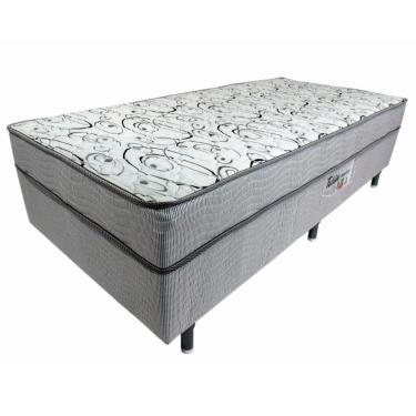 Imagem de Cama Box Conjugada Solteiro Turin Ortopillow 55x88x188cm Ortobom Branco Com Cinza