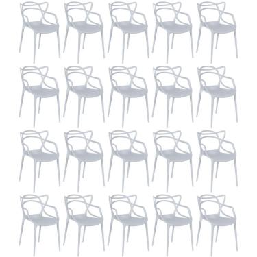 Imagem de Kit 20 Cadeiras De Jantar Allegra Design Empilhável - Cinza
