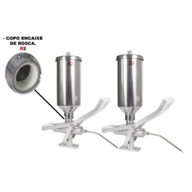 Imagem de Kit com 2 Doceiras de Churros Com Copo de Rosca 2 Litros em Alumínio R