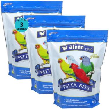 Imagem de Alcon club psita bits 450g super premium kit com 3 ração para aves
