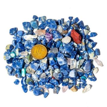 Imagem de 100g Sodalita Azul Rolado Pedra Natural PP 5 a 10 mm Tipo B - Cristais