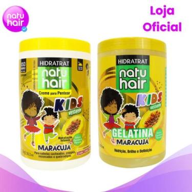 Imagem de Kit Creme de Pentear Maracujá + Gelatina de Maracujá Kids Vegano Natuh