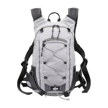 Imagem de menolana Mochila esportiva para caminhada 20L, mochila versátil em tecido de poliéster, com vários compartimentos para corrida em trilha e ciclismo, resistente, Branco Cinza
