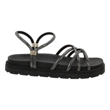 Imagem de Papete Feminina Sandália Brilhante Original Chinelo Nuvem (Preto, BR, Adulto, Numérico, 35)