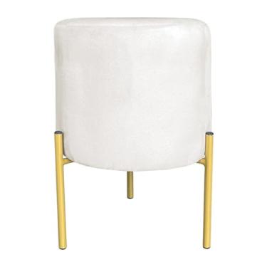 Imagem de Puff Decorativo Soren Suede Pés de Ferro Dourado - Pallazio