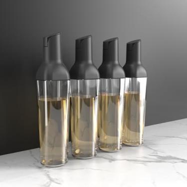 Imagem de JIMMEAL Dispensador de óleo de 500 ml para cozinhar na cozinha, pacote com 4, dispensador de garrafa de azeite de oliva automático sem gotejamento, frasco com abertura ampla, fácil de encher e limpar