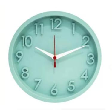 Imagem de Relógio de Parede 3D com Mecanismo Step Silencioso - Ideal para Cozinhas, Escritórios e Quartos (Verde)