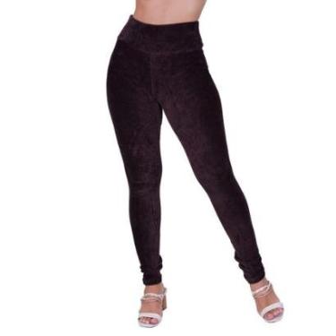 Imagem de Calça Feminina de Inverno Veludo Cotelê Legging Cintura Alta Térmica de Frio-Feminino