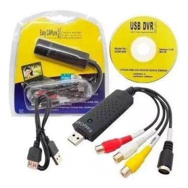 Imagem de Placa de Captura de Vídeo USB EasyCap para Notebook PC Xbox PS3 VHS DV