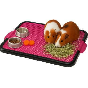 Imagem de Banheiro Sanitário Lavável para roedores Coelho, Chinchila e Porquinho da Índia (Rosa)