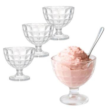 Imagem de Kit 3 Taças De Vidro Candice Grande Sorvetes Sobremesas Coquitéis 300m