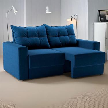 Imagem de Sofá 2 Lugares Retrátil Ocean Suede Azul Marinho 140 cm